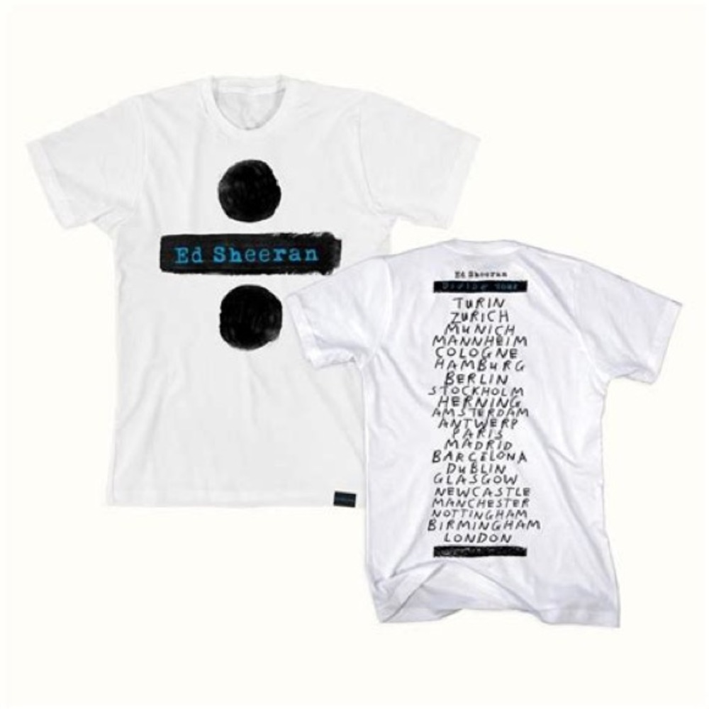 Ed Sheeran 2017 Divide Tour XL White T-Shirt